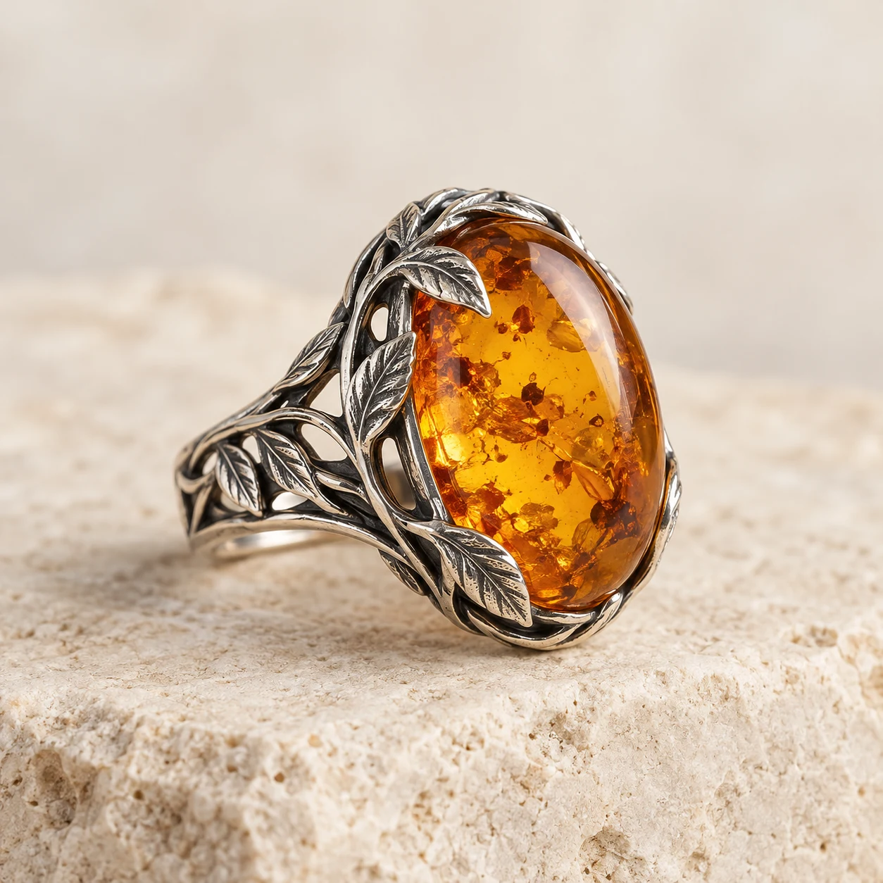 Terra botanical amber ring collection